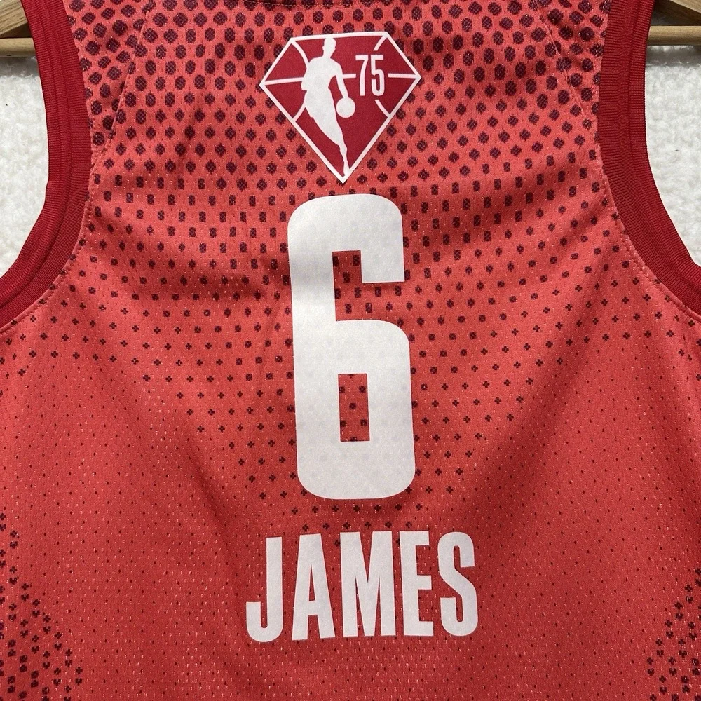 Jordan LeBron James #6 2022 NBA‎ All Star Game Swingman Red Jersey Mens Sz Small